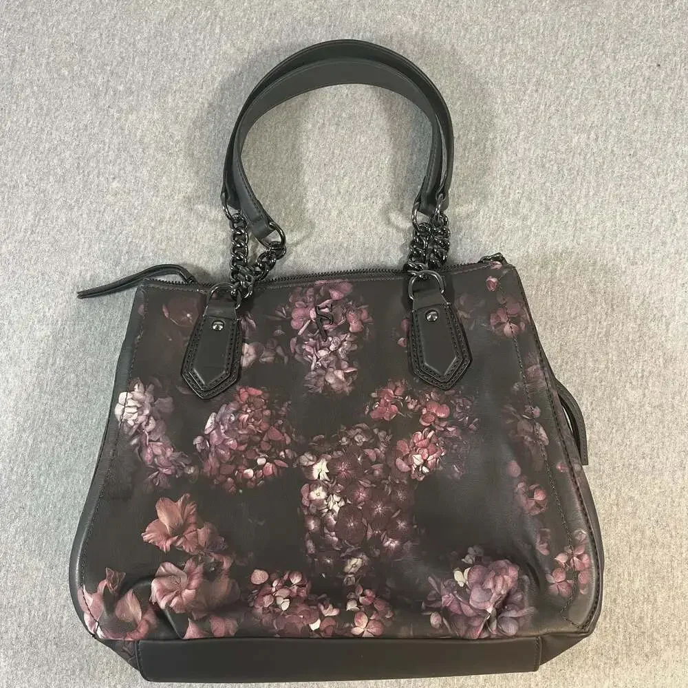 Simply Vera Vera Wang Floral Print Triple Entry Satchel Handbag